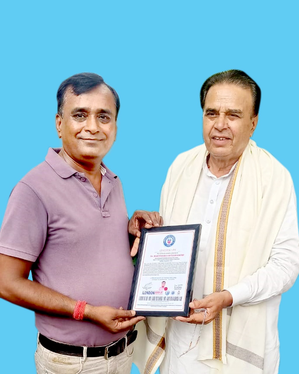 कैबिनेट मंत्री जोगाराम पटेल ने डॉ. भूपेंद्र वास्तुशास्त्री को किया सम्मानित